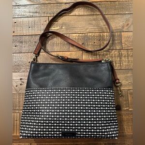 Fossil Black & White Crossbody Bag